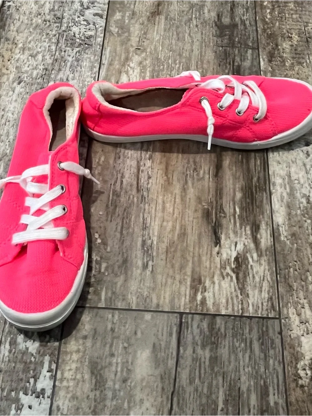 Jellypop Bright Hot Pink Lace-Up Sneakers